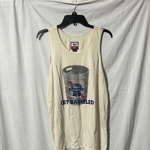 O'Neill Cream Pabst Blue Ribbon Graphic Tank Top